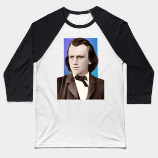 German Composer Johannes Brahms - blue - illustration Baseball T-Shirt